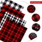 48 Pieces Christmas Fabric Bundle Squares 6 Inch Red and Black Buffalo Plaid Christmas Fabric Black and White Quilting Fabric Squares Precut Fat Quarter Patchwork for Christmas Sewing DIY Craft